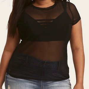 Torrid Mesh Short Sleeve Shirt